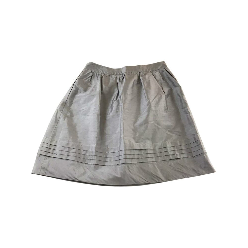Trulli Skirt Ann Taylor Loft Grey Silk Blend Size 4 Above the Knee NEW WITH TAG